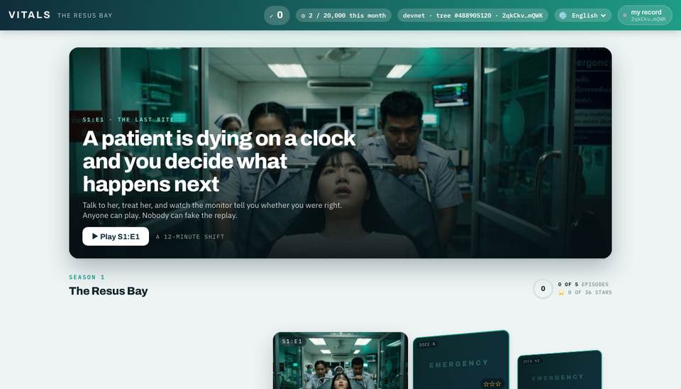หน้าเล่น Vitals: The Resus Bay ซีซัน 1 ตอนที่ 1